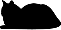 A silhouette of a cat
