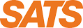 Sats logo, white background with orange text Sats